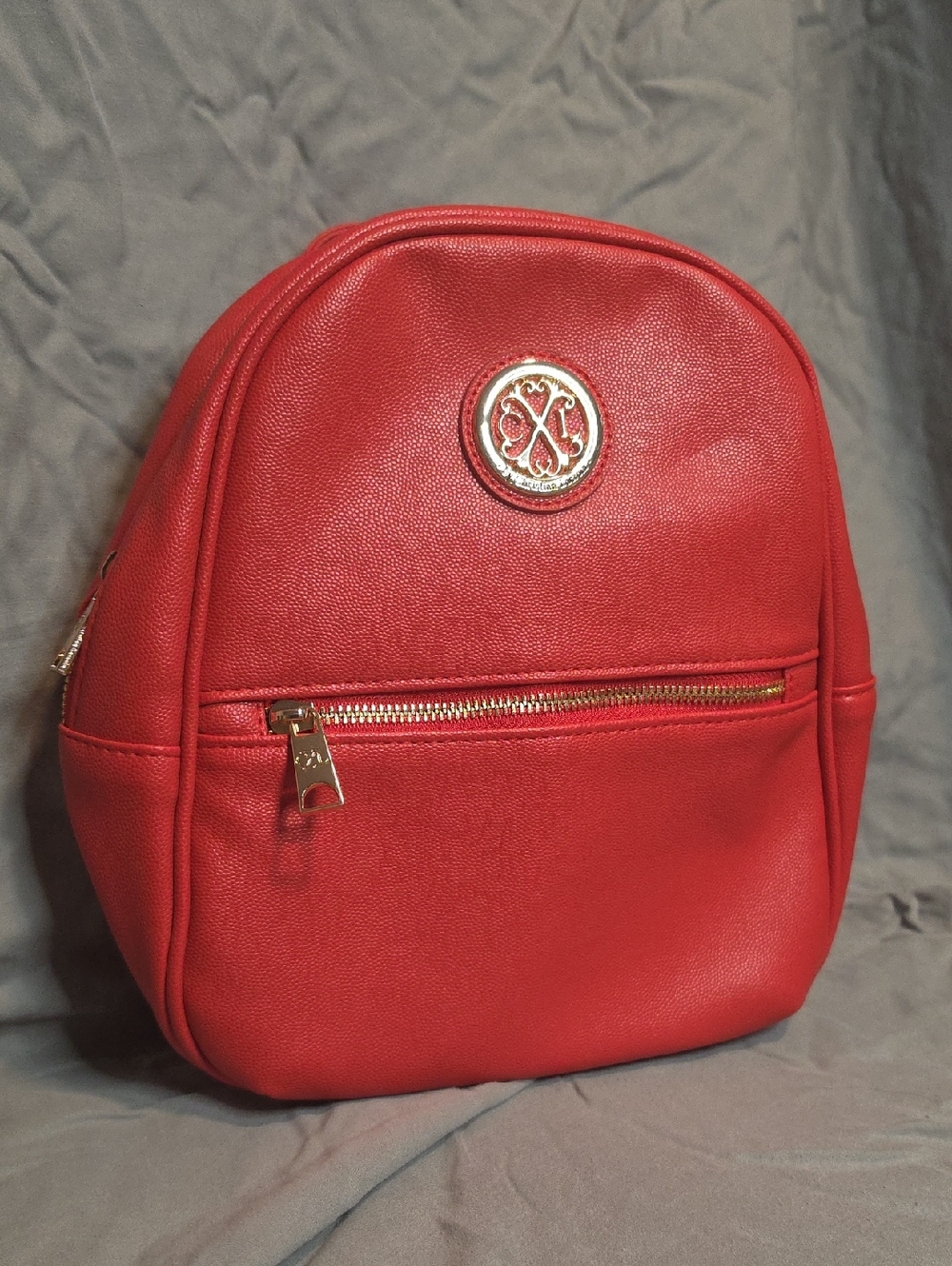 Christian Lacroix Red Backpack with Gold-tone Logo